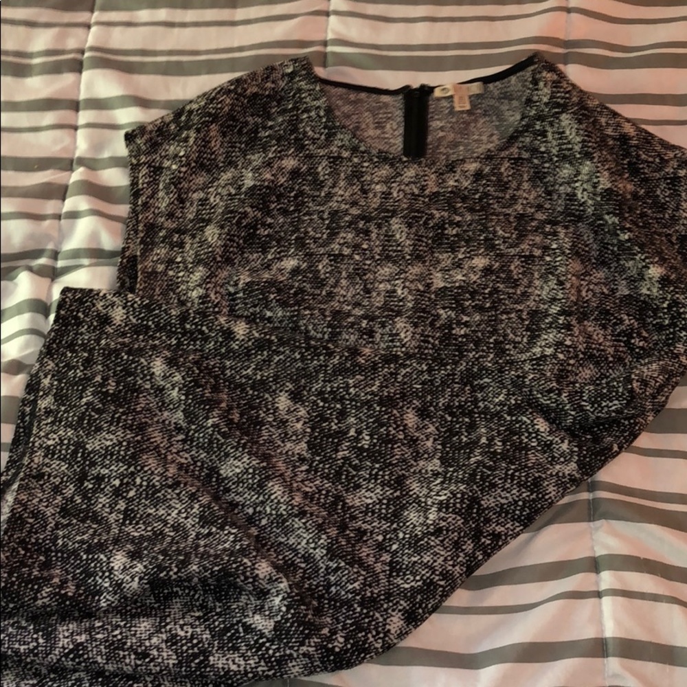 Black and white shift dress